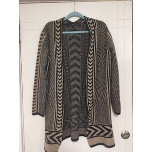 grw Cardigan womens S Aztec Boho Tribal Open Knit Long Sleeve Cowgirl Rodeo Farm